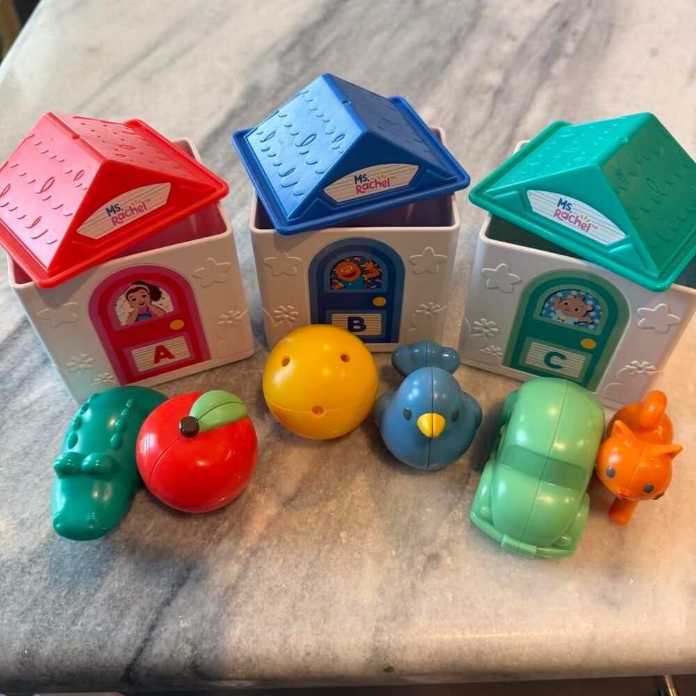 Ms. Rachel ABC Peek-a-boo Houses Stacking Toys Toddler Learning
